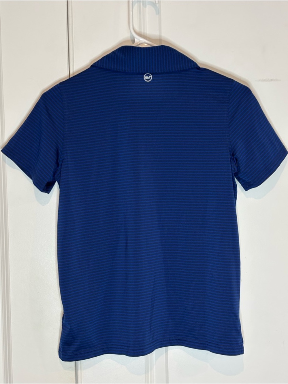 Vineyard Vines Navy Blue Stripe On The Go Sankaty Performance Polo Shirt M 12-14 - Picture 4 of 7